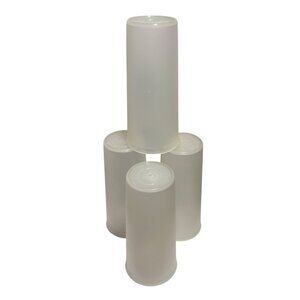 Tupperware Frosted Tumblers Cups Lot of 4 Made In USA Vintage 6" Tall